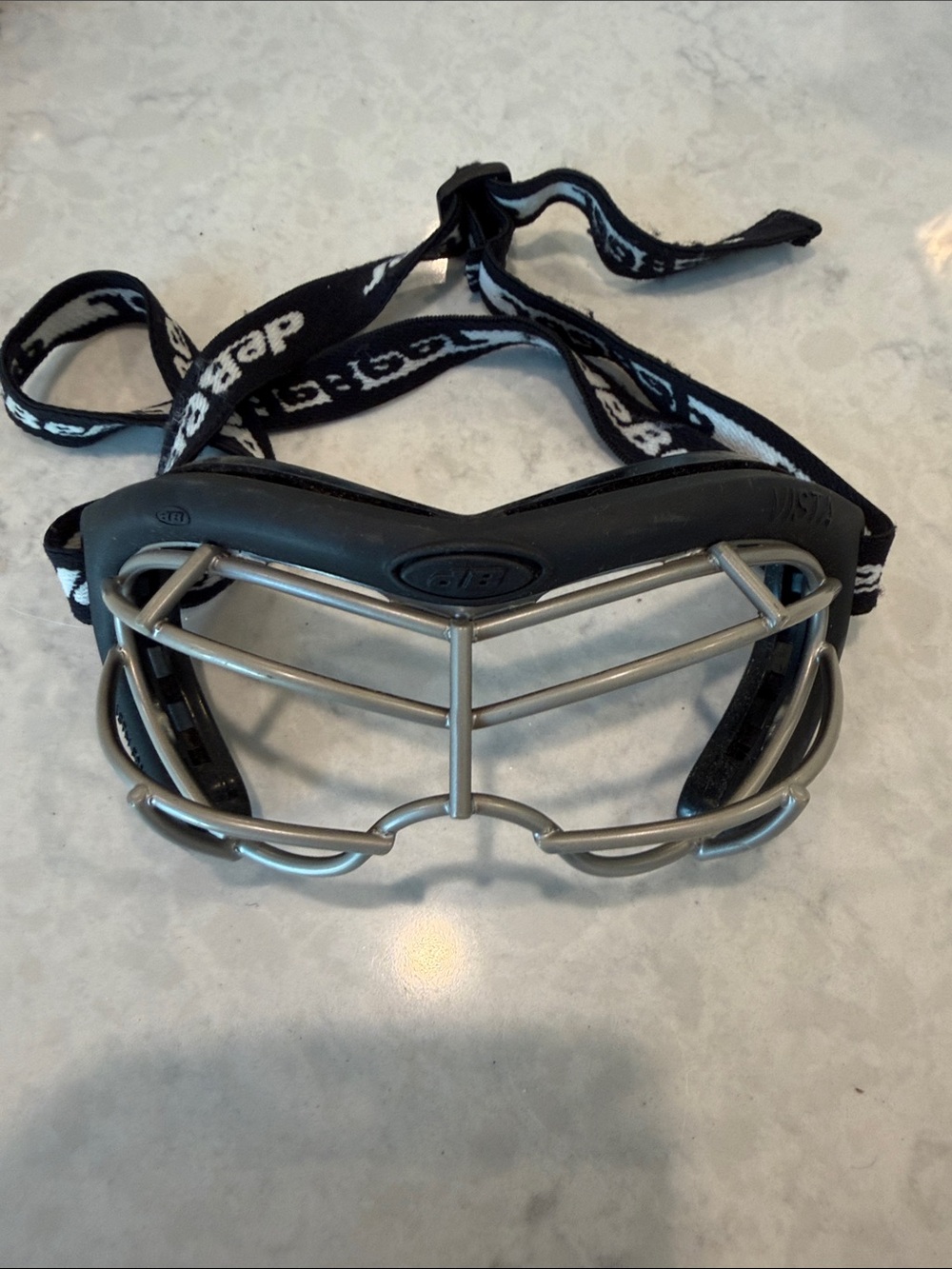 Youth Eye Guard Face Mask - Black Frame with Silver Cage